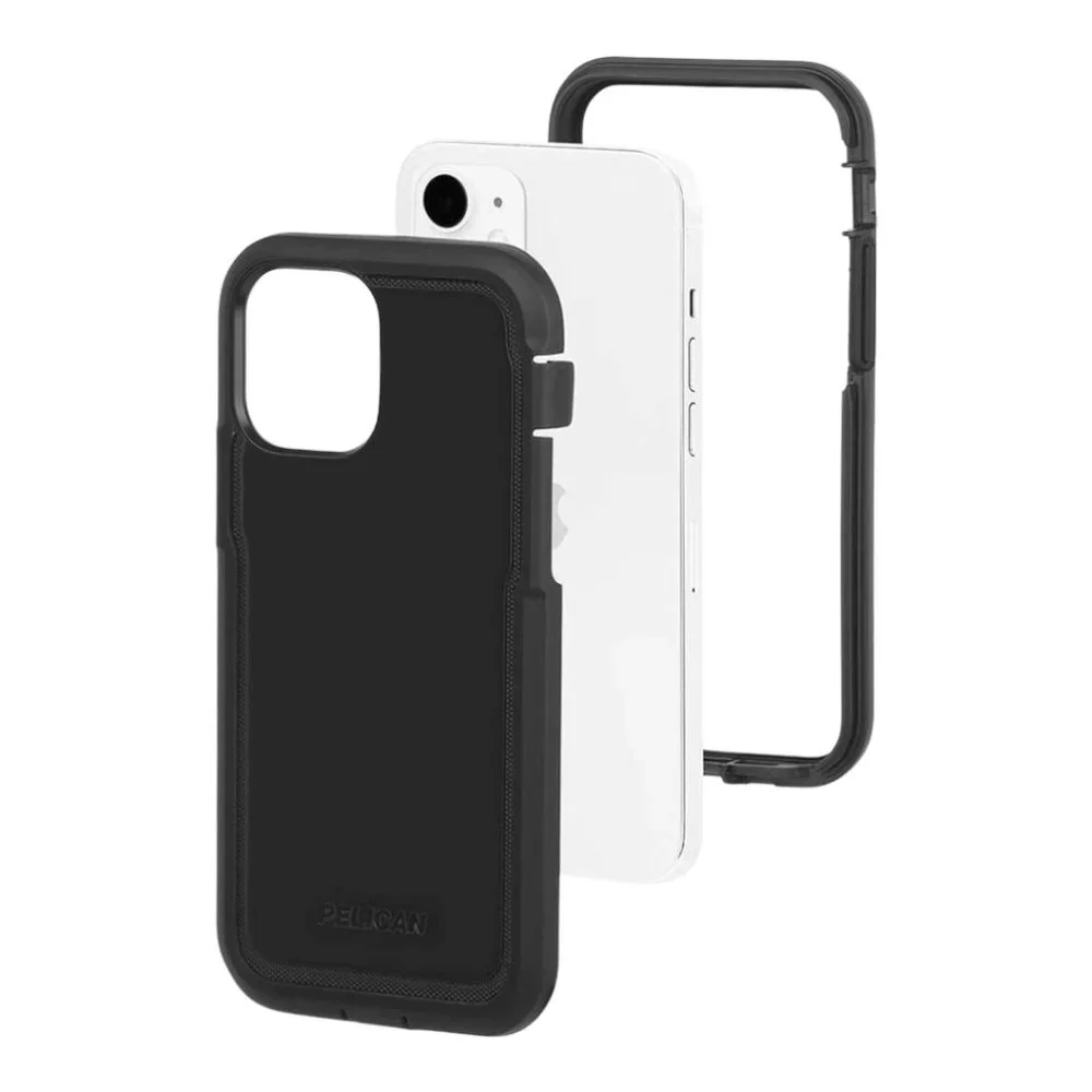iPhone 12 Mini Case Black Pelican Voyager with Holster‎ Belt Clip Kickstand